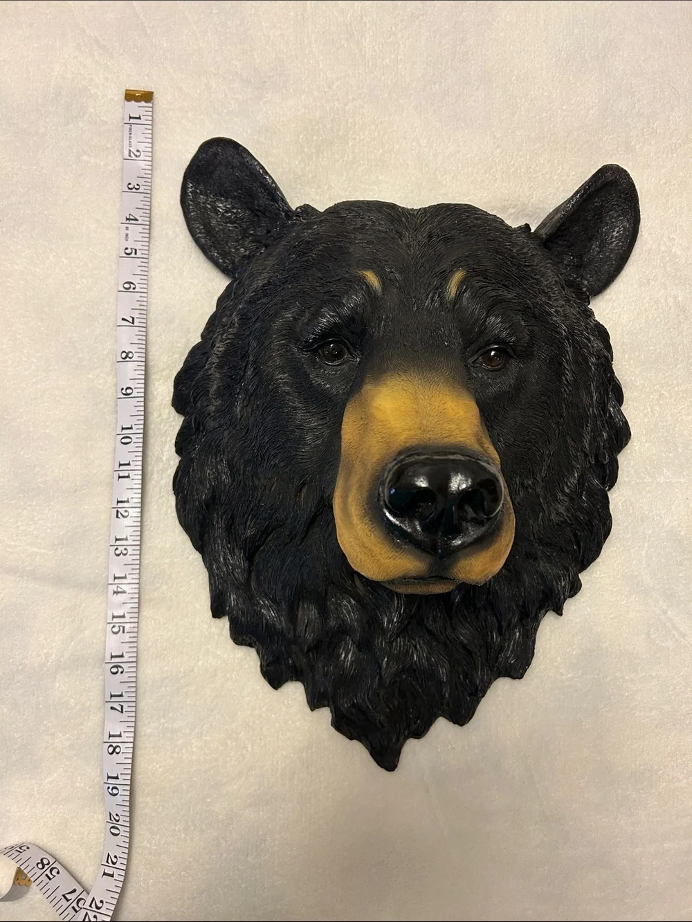 Black Bear Wall Mount Accent in Black and Tan